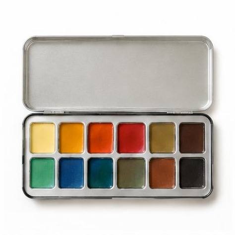 Artists' Watercolour Set, 12 Half Pans